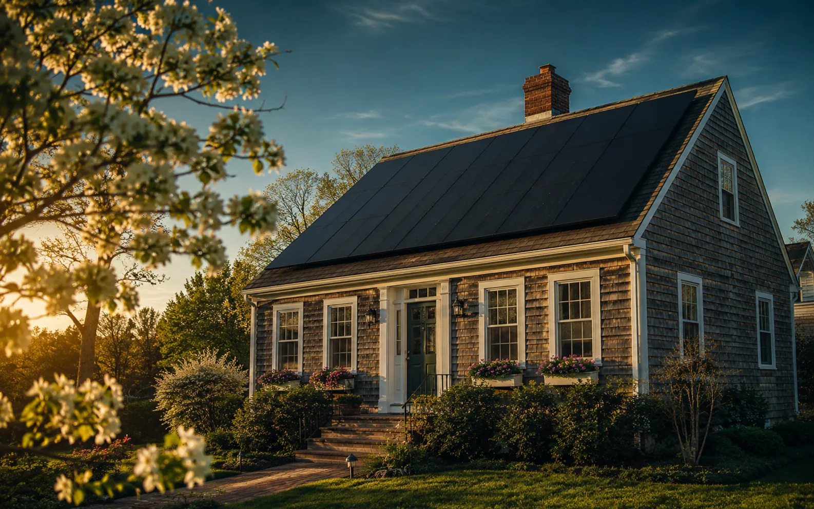 New England home with solar